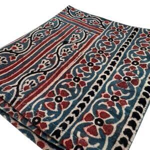 Set of 7 Hand Dyed Cloth Block Print Napkins India Ajrakh Bohemian Earthy 12”